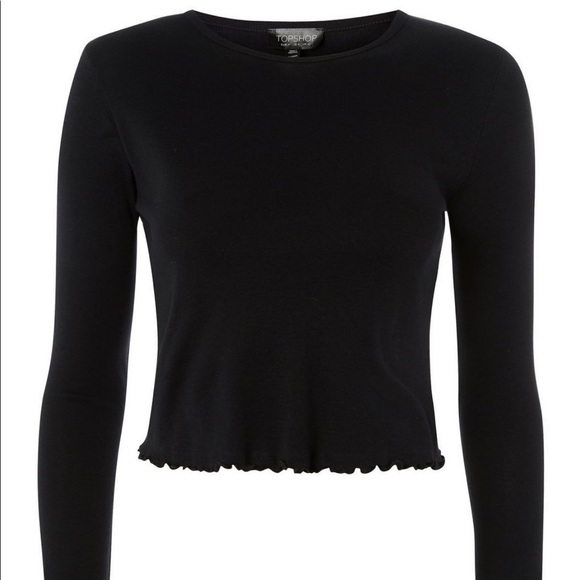 Crop Top by Topshop with Lettuce Hem - Picture 2 of 10